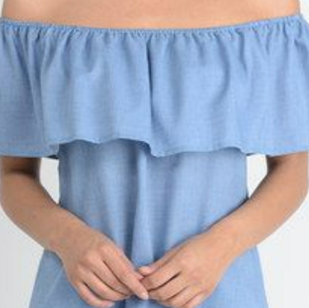 Off Shoulder Denim Tunic